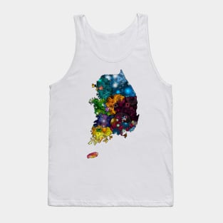 Spirograph Patterned South Korea Provinces Map Tank Top